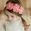 Haarzubehör Baby Girls Perlen Diamant Haarband Geborene Bands Nähen 3 Blumen Stirnband Kinder für Kopfschmuck