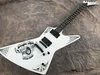 新しいエレキギター卸売中国ES 2Pカスタムギターホワイトカラー、個性の黒いパターン