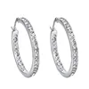 Hoop & Huggie Est Luxury Silver Color Large Round Earrings For Women Gift With Austrian Crystal JewelryHoop HuggieHoop Indu22