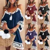 Beach Dress Women Off Shoulder Tassel Short Cocktail Party Dresses Sundress Sexy Vestidos Playa Robe De Plage Women's Swimwear