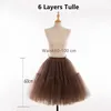 MisShow 6 Couches En Mousseline De Soie Femmes Tutu Jupe Courte Taille Haute Maille Doux Tulle Jupe Puffy Pettiskirt De Bal Robe De Soirée De Danse 220611