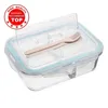 Korean style Lunch Box Glass Microwave Bento Food Storage school food containers with compartments for kids Y200429