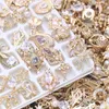 100 PCS De Luxe Nail Charms En Vrac Aléatoire Nail Zircon s Deocration Brillant Alliage Bijoux Pour Or Nail Art Accessoires 220527