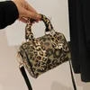 Abendtaschen Leopard Mini Tote Bag 2022 Winter Hochwertige Leinwand Damen Luxus Designer Handtasche Vintage Schulter Geldbörsen Abend