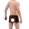 Onderbroek mannen sexy ademende ondergoed ultra-dunne transparante tule boxer-korte broek shorts homo mannen gladde briefsunderpants
