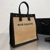 Kvinnor Handväska Tote Shoppingväska Weave Ficka med stor kapacitet RIVE GAUCHE Sommarreseväskor Herr Axelväskor Canvas Läder