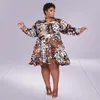 Plus Size Dresses Dress 5xl Women Clothing Leopard Losse Midi Shirts Fashion Long Sleeve Fall Clothes Wholesale Drop