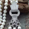 8-9mm 3 strängar White Pearl Necklace 19 ''
