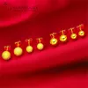 Stud Yellow Gold Plated Earrings For Women 5/6/8mm Buddha Bead Earing Brincos Femme Trendy Jewelry Accessories Party GiftsStud Kirs22