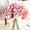 Fleurs décoratives couronnes bouquet hortensia artificielle décoration de la maison accessoires mariage artisanat bricolage cadeau de noël Festival Vases pour décembre