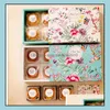 Gift Wrap Event Party Supplies Festive Home Garden Flower Design Cheese Birthday Cake Paper Box Mooncake Cookie C Dh9Uk
