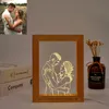 Spersonalizowany Po Wood Frame Night Light Usb Power Custom Tekst Po biurku lampa dla dzieci Festiwal Festiwal 220623