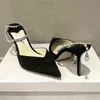 New Women's Shoes Satin Pointed Toe High Heels Rhinestone Chain Sandals Sexy Roman Pumps 220520