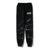 Zwarte broek Heetpants Men Vrouwen geverfde elastische taille unisex pant joggers trekkoord broek 22fw