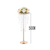 Bougeoirs Pièces De Mariage Fleur Stand Décoration Route Plomb Doré Acrylique Cristal Table Centre Maison FournituresBougie BougieBougie