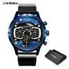 Relogio masculino sinobi kijken mannen auto creatief horloges man mode casual speed racing sport chronograph Silicone Quartz Watch206D