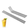 Free ship 500pcs/lot 21.5cm Stainless Steel Straw Drinking Straws 8.5" 10g Reusable ECO Metal Straws Bar Drinks Party Stag Brush