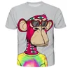 T-shirts Same Star Monkey Big Head Pattern T Shirt Printing Short Sleeve T-Shirt Children Boy Girls Clothing Teenager Baby TopsT-shirts