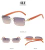 Designer de marca óculos de sol pequenos quadrados sem moldura Eyewear para homens Mulheres Lenses de luxo de vidro UV400 UNISSISEX Alta qualidade com estojo de 6 cores