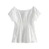 PUWD Slim filles doux t-shirts été mode dames élégant doux coton t-shirts courts Vintage femmes mignon hauts Chic 220321