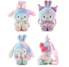 4 stilar lång öron kanin regnbåge fylld plysch ryggsäck stort öga / squint lolita design barn ut semester leksak mjuk gåva