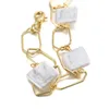 Bracelets porte-bonheur Flashbuy Simple chaîne en or irrégulière carré perle pour femme Punk tendance bijoux adolescent cadeau Kent22