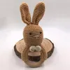 Anneaux de dentition en forme de lapin pour bébé, tricot de pâques, en bois, animaux, sucettes, entraînement molaire pour bébé