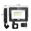 US STOCK Security Floodlights with Motion Sensor 20W 2200LM LED Floodlight PIR Sensor 6000K Lights Outdoor IP66 Waterproof for Garden Backyard Garage