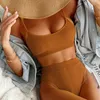 Seksowna wysoka talia bikinis plaża solidny żebrowany push up kostium kąpielowy brazylijski stroje kąpielowe biquini zestaw swimsuit swimsuit plażywear 220408