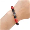 Bedelarmbanden sieraden natuurlijke lava steen turquoise tijger eye fatimas hand kralen armband DIY vulkaan etherische olie diffuse dhjhc