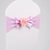 Elastische gratis hotelstoel Cover Back Butterfly Sashes Wedding Celebration Wedding Decoratie Streamer Riem Bloem