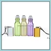 تعبئة زجاجات Office School Business Industrial 5ml Travel Pot المحمولة ذات العينة الزجاجية القابلة لإعادة التعبئة على زجاجة مع قلادة F