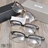 Модные солнцезащитные очки рамы тома дизайнерские очки рамки Men Classic Business Square Full Rimless Ocklasses Optical Lens Рецепт EY