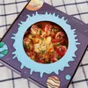 창문 커스터마이즈 피자 상자 플립 푸드 도우 버거 스낵 포장 로고 인쇄 피자 가리아 컨테이너 크래프트 종이