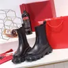 Luksusowe nowe damskie kostki w połowie mody botki w stylu pasa startowego jesienne buty zimowe kwadratowy rozmiar 34-42