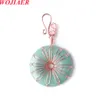 Wojiaer Quality Wrap Donut Natural Stone Pendant 30 mm Disc Jewelry Rose Gold Necklace Mixed Opal Bo978