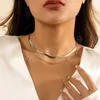 레이어드 뱀 체인 여성을위한 짧은 초커 목걸이 금/실버 컬러 간단한 목걸이 세트 2022 패션 보석
