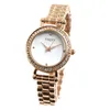 Wristwatches Luxury Fashion YAQIN Women Analog Quartz Round Watch PC21S Movement Shiny Silver Rose Gold Band Slim Ladies Bracelet WatchesWri