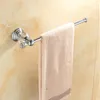 Conjunto de acessórios de banho decoração de banheiro cromo para cabide de toalhas Organizar acessórios de montagem de parede de cristal transparente A67bath