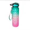 32oz Motivational Fitness Sports Water Bottle with Time Marker Straw, Large Wide Mouth Leakproof Durable by sea RRB14794