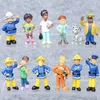 12PCSSET Fireman Sam Cartoon Anime Fire Fighting Figure Model Pvc Doll Toys Boy Girl Toy For Kids Birthday Prezent 220718