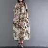 Kobiety oversized Floral Printed Summer Vestido swobodne okni