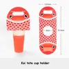 Wegwerp Marine Aquarel Koi Tote Bekerhouder Ruwe Houtpulp Papier Kraft Drink Carrier Met Handvatten Drank Takeaway Tablewear MJ0456