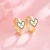 Love Heart Earrings Hoop Huggie Female Korean Elegant Ear Buckle Letter Stud örhängen för kvinnor Fashion Jewelry