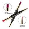 brillant à lèvres plantureux 2 en 1 Rouge à lèvres Lipliner Organisateur Double Tête Rotative Imperméable Professionnel 14 Couleurs Gros Maquillage Beauté Lipper Rouges à Lèvres