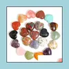 Steen losse kralen sieraden natuurlijk kristal 25 mm opaal rozenkwarts turquoise amethist hart voor yoga -energie kraal chakra genezende ornamenten dalen