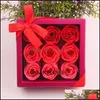 Декоративные цветы венки праздничные поставки домашний сад в Ньювалентенцине подарки 9 шт. Мыло мыло цветочная коробка розовая коробка свадьба День рождения искусство