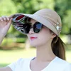 Visières 40% été femmes Anti-UV pliable pare-soleil casquette large bord respirant extérieur chapeau visières Elob22