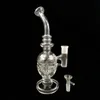 Nieuwe Hollow Out beker eierolie Rig met percolator Glass Recycler Oilrig Glass Bongwaterpijpen 14,4 mm Verbinding