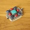 Pendant Necklaces Ethnic Tibetan Silver Metal Inlaid Lapis Coral Colorful Store Square Prayer Gau Box NecklacePendant